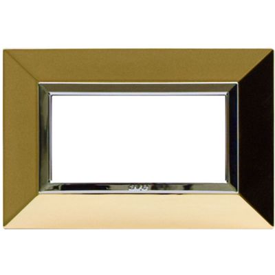 Serie 44 - placca Zama 44 in metallo 4 posti ottone lucido