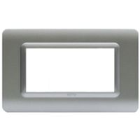 Serie 44 - placca Tecnopolimero 44 in plastica 4 posti argento opaco