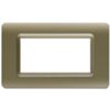 Serie 44 - placca Tecnopolimero 44 in plastica 4 posti champagne opaco