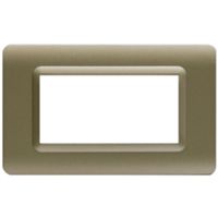 Serie 44 - placca Tecnopolimero 44 in plastica 4 posti champagne opaco