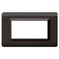 Serie 44 - Placa en tecnopolímero 44 de plástico gris oscuro brillante de 4 plazas