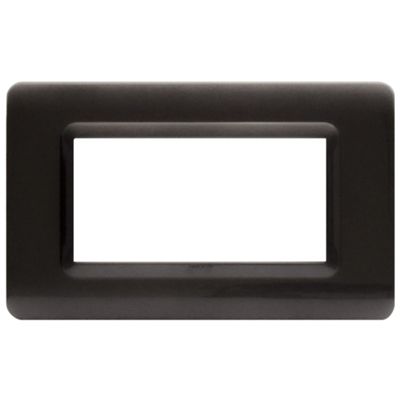 Serie 44 - placca Tecnopolimero 44 in plastica 4 posti grigio scuro metallizzato