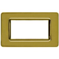 Serie 44 - placca Tecnopolimero 44 in plastica 4 posti ottone lucido