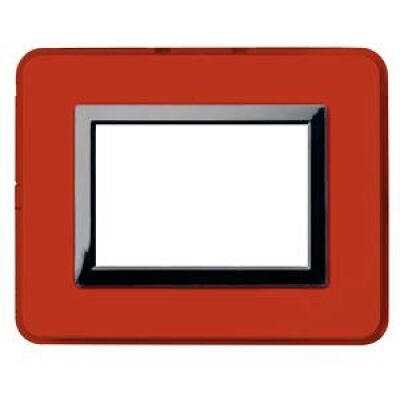 Serie 44 - Personal 44 Placa de plástico de 3 plazas en rojo Pompeya brillante