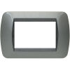 Living International - Metallic plate in dark steel 3-seater metal