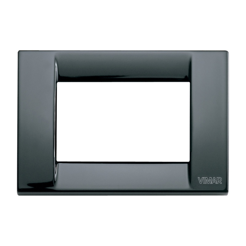 Idea - Placa metálica negra clásica de 3 plazas