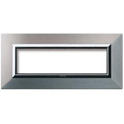 Serie 44 - placca Zama 44 in metallo 7 posti alluminio naturale