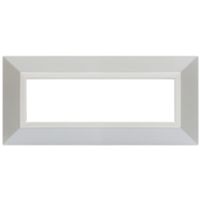 Serie 44 - placca Zama 44 in metallo 7 posti bianco lucido micalizzato