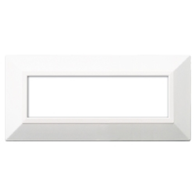 Serie 44 - placca Zama 44 in metallo 7 posti bianco ral 9010