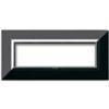 Serie 44 - placca Zama 44 in metallo 7 posti nero assoluto lucido