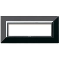 Serie 44 - Placa Zama 44 de metal negro absoluto brillante de 7 posiciones