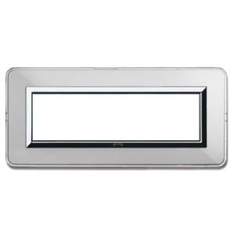 Serie 44 - placca Personal 44 in plastica 7 posti alluminio naturale