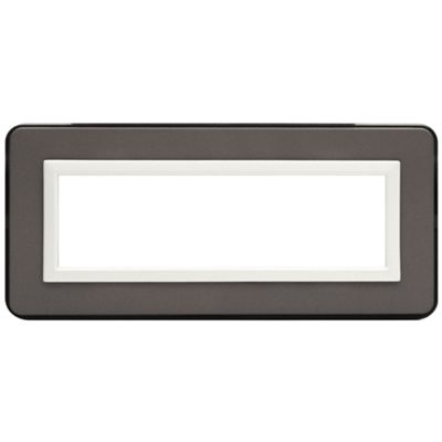 Serie 44 - Placa de plástico gris oscuro brillante Personal 44 de 7 plazas