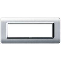 Series 44 - Technopolymer 44 plate in natural aluminum 7-place plastic with chromed frame
