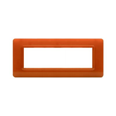 Serie 44 - Placa en tecnopolímero 44 de plástico semitransparente naranja opalino de 7 plazas