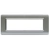 Serie 44 - placca Tecnopolimero 44 in plastica 7 posti argento opaco