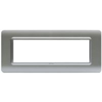 Serie 44 - placca Tecnopolimero 44 in plastica 7 posti argento opaco