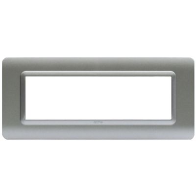 Serie 44 - placca Tecnopolimero 44 in plastica 7 posti argento opaco
