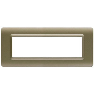 Serie 44 - placca Tecnopolimero 44 in plastica 7 posti champagne opaco