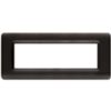 Serie 44 - placca Tecnopolimero 44 in plastica 7 posti grigio scuro metallizzato