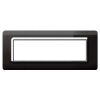 Series 44 - Technopolymer 44 plate in absolute black 7-place plastic with chromed frame