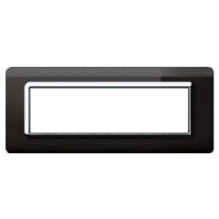 Series 44 - Technopolymer 44 plate in absolute black 7-place plastic with chromed frame