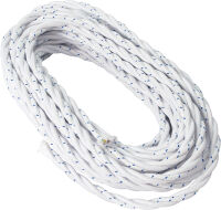 White cotton braided cable 3G1.5 - 25m