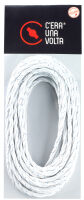 White cotton braided cable 3G1.5 - 10m