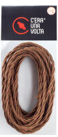 Brown cotton braided cable 3G1.5 - 10m