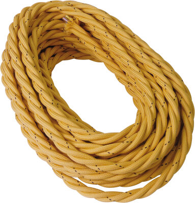 Gold cotton braided cable 3G1.50 - 25m