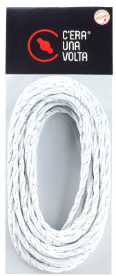 White cotton braided cable 3G2.5 - 10m