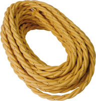 Gold cotton braided cable 3G2.50 - 25m