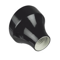 Wall lamp holder in black curved base plastic