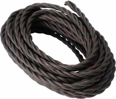 Brown cotton braided cable 4G1.5 - 50m