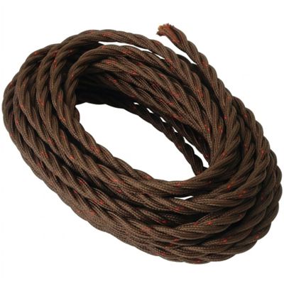 Câble tressé en coton marron 4G1.5 - 10m