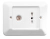 Delux - porcelain plate with telephone socket and white bypass socket