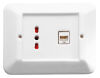 Delux - porcelain plate with cat.5 socket and white bypass socket