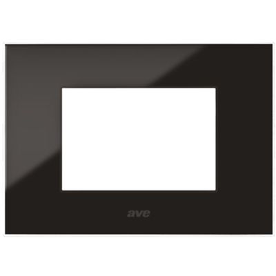 Serie 44 - placca Young 44 in tecnopolimero 3 posti nero assoluto