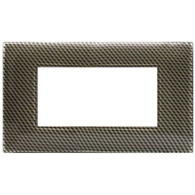Serie 44 - placca Young 44 in tecnopolimero 4 posti carbon chiaro 3D