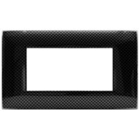 Serie 44 - placca Young 44 in tecnopolimero 4 posti carbon scuro 3D