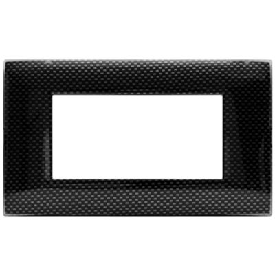 Series 44 - Young 44 plate in 4-place dark carbon 3D technopolymer