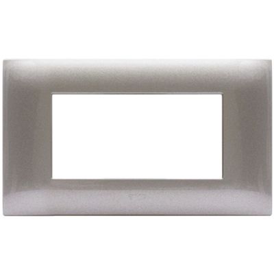 Serie 44 - placca Young 44 in tecnopolimero 4 posti grigio metalizzato