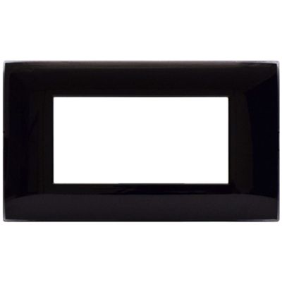 Serie 44 - placca Young 44 in tecnopolimero 4 posti nero assoluto