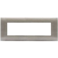 Serie 44 - placca Young 44 in tecnopolimero 7 posti beige spazzolato 3D
