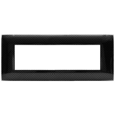 Serie 44 - Placa Young 44 en tecnopolímero 3D de carbono oscuro de 7 plazas