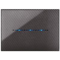 Serie 44 - placca Young Touch in tecnopolimero 3 posti carbon scuro 3D