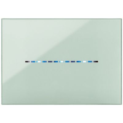 Serie 44 - Placa de tecnopolímero salvia de 3 plazas Young Touch