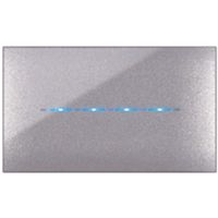 Serie 44 - placca Young Touch in tecnopolimero 4 posti grigio metalizzato