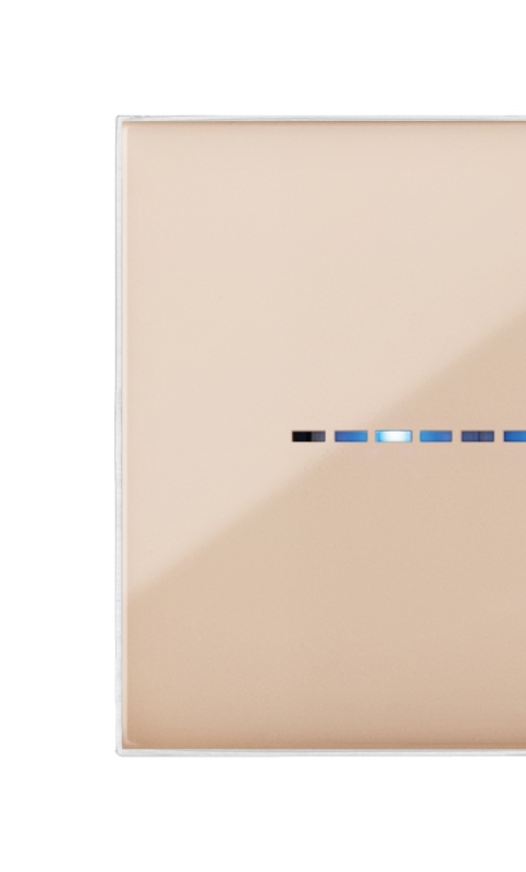 Serie 44 - placca Young Touch in tecnopolimero 7 posti sabbia