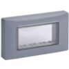 Arkè Eikon Plana - supporto con placca 4 posti grigio granito IP55